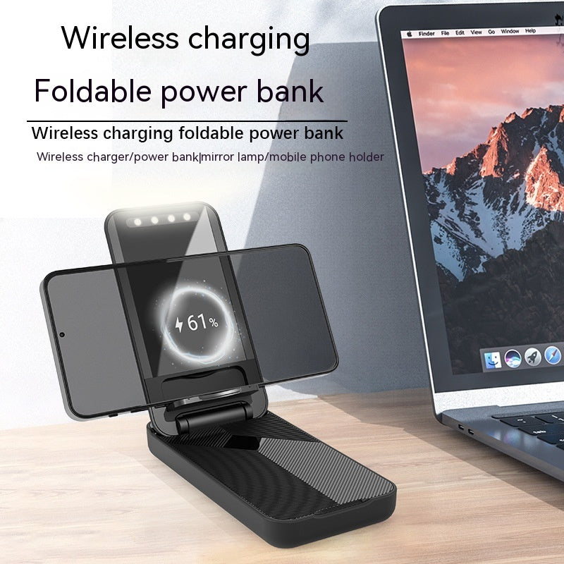 Folding 5W Fast Charge 10000 MA With Light Mirror Power Bank