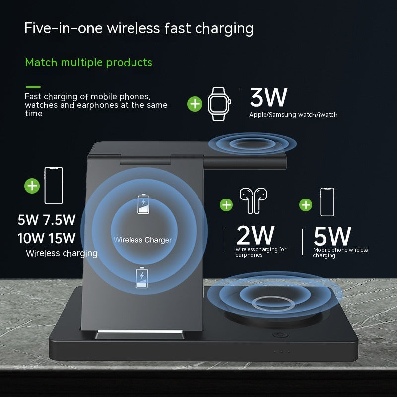 New T258 Folding 5-in-1 Charger Fast Charging