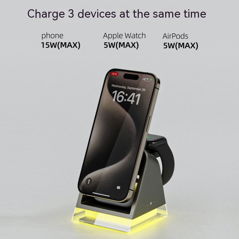 Three-in-one Magnetic Wireless Charger Small Night Lamp