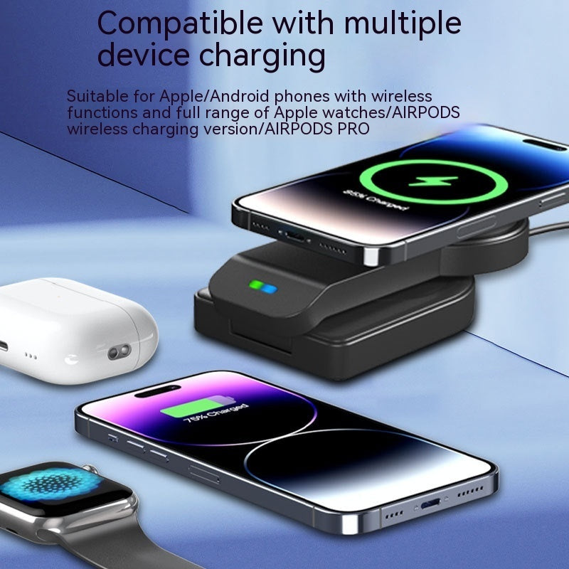 Foldable Three-in-one Magnetic Wireless Charger