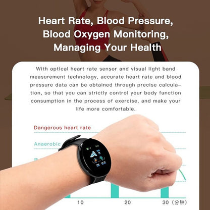 D18 Bluetooth Smart Watch, Herren Damen Blutdruck Pulsmesser Smart Watch, Schrittzähler Sport Tracker Smart Band für Android IOS